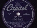 HEAR Jazz 78 rpm MILES DAVIS Boplicity CAPITOL 57-60011  gerry mulligan