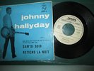 johnny hallyday rare 45 tours promo  italy sam'di soir  pochette bleu