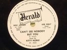 Rare 78-R&B Record-KITTY NOBLE White Label Promo TILL THE COWS COME HOME VG++