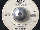 RARE SOUL OUT OF SIGHTS - I CAN'T TAKE IT / INSTR. (Saru) VG HEAR