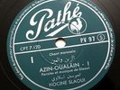 HOUCINE SLAOUI Azin-Oualan maroc morocco arab arabic islamic pathe PV 97 78 rpm