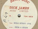 PETER AND GORDON**WORLD WITHOUT LOVE**ACETATE**THE BEATLES**LISTEN TO IT
