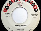 THE TABS 45 Never Forget / Rock & Roll Holiday VG++ Doo Wop ORIGINAL mg1042