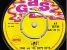 60s 70s Skinhead Reggae TONY & THE HIPPY BOYS janet 1969 UK Pama Gas 7