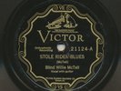 BLIND WILLIE McTELL on Victor [21124] —STOLE RIDER BLUES— pre-war blues 78 ORIG