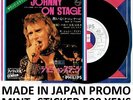 JOHNNY HALLYDAY JOHNNY ON STAGE 45 T PROMO STICKER 500 YENS JAPONAIS JAPON JAPAN