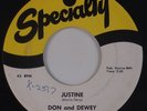 DON and DEWEY: Justine / Bim Bam SPECIALTY Rocker R&B Original 45 VG++ Super