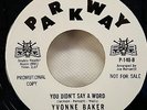 Yvonne Baker To Prove My Love b/w You Didn't Say A Word 7
