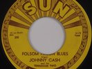 JOHNNY CASH: Folsom Prison Blues / So Doggone SUN 232 OG Rockabilly 45 VG++ Hear