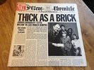 Jethro Tull LP Thick as a brick UK Chrysalis press Newspaper cover