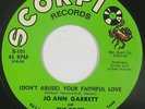 Crossover Soul/Funk 45 - Jo Ann Garrett & Rock - Your Faithful Love -Scorpio VG+