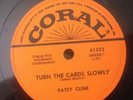 Coral 78 RPM Patsy Cline 61523 Turn The Cards Slowly / Hidin Out E- RARE