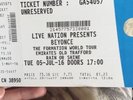 2 Beyonce Tickets Standing Manchester