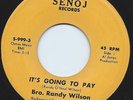 Gospel Soul 45 Bro. Randy Wilson 'It's Going To Pay' Senoj Hear