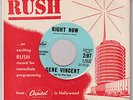 GENE VINCENT 45 rpm record RIGHT NOW ... DJ PROMO
