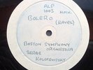 RAVEL BOLERO ALP 1003 SUPERB UK 2 SIDED TEST PRESS HISTORIC RECORDING BOSTON SYM