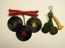OLD PLASTIC PIN & BAKELITE INSTRUMENTS-SAMMY KAYE/EDDY DUCHIN/GENE KRUPA RECORDS