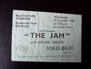 The Jam Paul Weller ticket  Playhouse Theatre Edinburgh 29/10/80