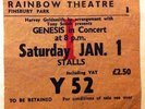Genesis ticket Rainbow Theatre 01/01/77 Wind & Wuthering tour