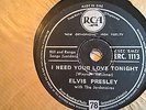 ELVIS PRESLEY - I Need Your Love Tonight - IRISH PRESSING 78 RPM IRELAND