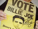 GREEN DAY - SIGNED VOTE FOR BILLIE JOE POSTER - VERY RARE - SALE - FREE UK P&P
