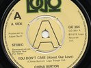 CHINA BURTON you don't care (about our love)*instrumental version 1979 LOGO DEMO