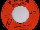 MONTY MORRIS/SKINHEAD REGGAE/PAMA 45/SAY WHAT YOU SAY - TEARS IN YOUR EYES  EX