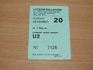 U2 TICKET STUB - SUPER RARE 1981 UK LONDON LYCEUM BALLROOM OCTOBER TOUR