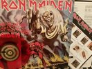 IRON MAIDEN NUMBER OF THE BEAST  BUNDLE 1ST UK PRESS LP & RED VINYL SINGLE EX/EX