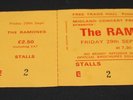 THE RAMONES 1978 MANCHESTER ORIGINAL UNSOLD FULL TICKET C/W STUBS