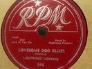 LIGHTNING HOPKINS Jake Head Boogie/Lonesome Dog Blues RPM 346 E+ 78RPM HEAR