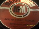 DAVID McWILLIAMS/DAYS OF PEARLY SPECER MM533  EXTONM MAJOR MINOR 45