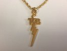 Elvis Style Gold colour TCB pendant and chain