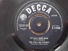 ROLLING STONES. IT'S ALL OVER NOW, UNBOXED DECCA, RARE BLACK LABEL - F11934
