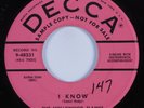Doo Wop 45 HOLLYWOOD FLAMES I Know DECCA HEAR