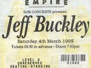 TICKET CONCERT : JEFF BUCKLEY - LONDON 1995
