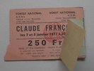 CLAUDE FRANCOIS Ticket de CONCERT Forest National 8 janvier 1977