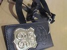 johnny hallyday rare pass promo cuir tete d aigle avec cordon