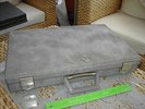 Vintage Grey Vinyl Audio Cassette Tape Storage Case Carry Box (Holds 60) Retro
