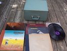 VTG MOTOROLA MOD 50G SUITCASE STYLE RECORD PLAYER-WORKS;PLUS 42 VARIOUS  RECORDS