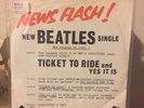 RARE BEATLES 45 NEWS FLASH TICKET TO RIDE PROMO Record PARLOPHONE 5265 VG+