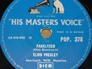 ELVIS PRESLEY   PARALYZED b/w WHEN MY BLUE MOON   HMV 78 RPM E+ EXCELLENT PLUS