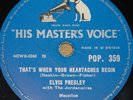 ELVIS PRESLEY   ALL SHOOK UP b/w THAT'S WHEN YOUR   HMV 78 RPM E+ EX PLUS GRADE