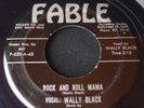 Rare Rockabilly Wally Black Fable 45rpm Record Rock And Roll Mama Signed Sleeve