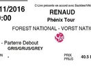 Ticket concert Renaud à Forest-National le 8 novembre