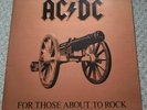 ACDC FIRST PRESSING, FOR THOSE ABOUT TO ROCK ALBUM LP VINYL, EMBOSSED 1ST PRESS