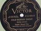 78rpm Jazz – South Street Trio – Cold Mornin' Shout / Suitcase  Victor 21249 – E
