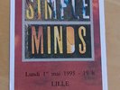 billet ticket de concert Simple Minds 01/05/95 Lille invitation excellent état