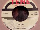 CARL CHERRY The Itch/Baby Doll 45 on TENE VG+/VG++ ORIGINAL Signed  ROCKABILLY