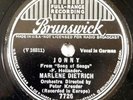 MARLENE DIETRICH female vocal 78 BRUNSWICK 7726 Jonny, Peter E-